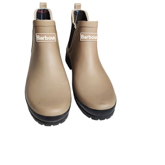 Barbour Mallow Chelsea Rain Boots Men's Size 8 Putty Rubber Waterproof - Picture 8 of 11